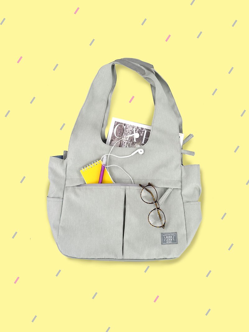 gray shoulder bag/tote bag - 側背包/斜背包 - 聚酯纖維 灰色