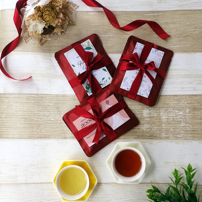 添茶地久/ 婚禮茶包2包入/ 可客製化專屬謝卡 - 茶葉/茶包 - 紙 白色
