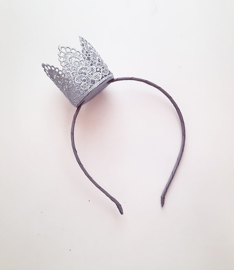 Silver Lace Crown headband