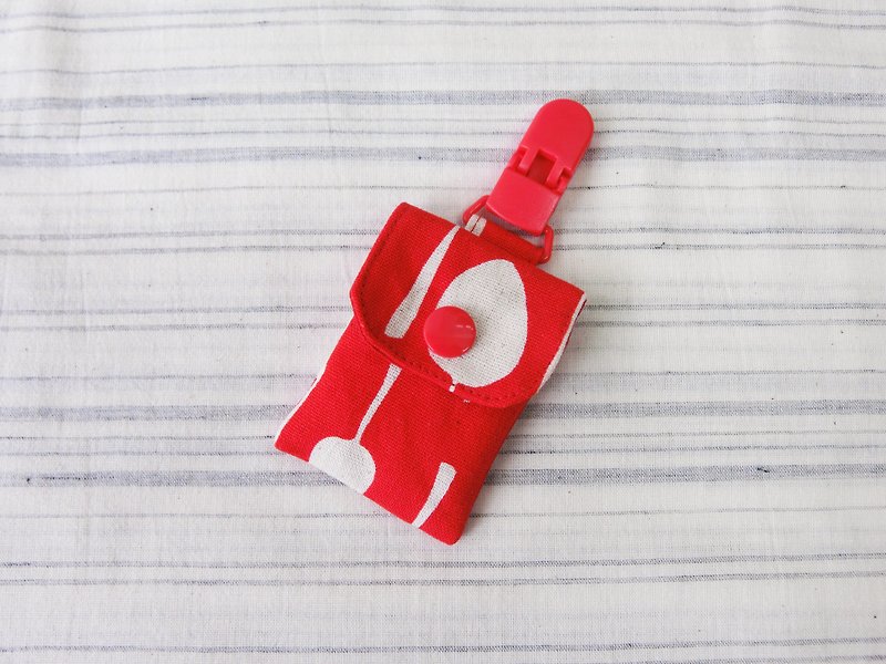 Western Tableware-Baby Safe Charm Bag - ผ้ากันเปื้อน - ผ้าฝ้าย/ผ้าลินิน สีแดง