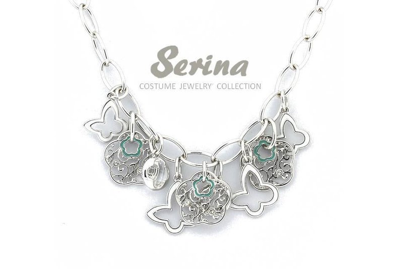 Serina Handmade Light Jewelry --- Painted Butterflies - Necklaces - Other Metals Silver