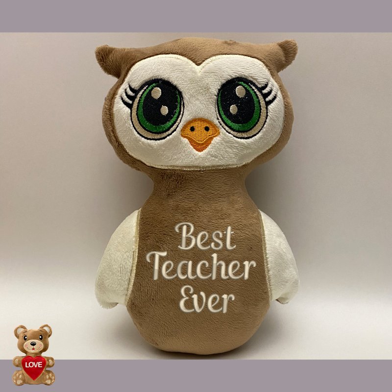 Personalised Ovl Stuffed Toy Best Teacher Ever - ตุ๊กตา - โลหะ สีนำ้ตาล