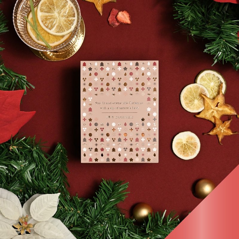 【交換禮物推薦】聖誕五入綜合茶禮-秋冬果乾水 (附禮袋與小卡) - 茶葉/茶包/水果茶 - 新鮮食材 卡其色