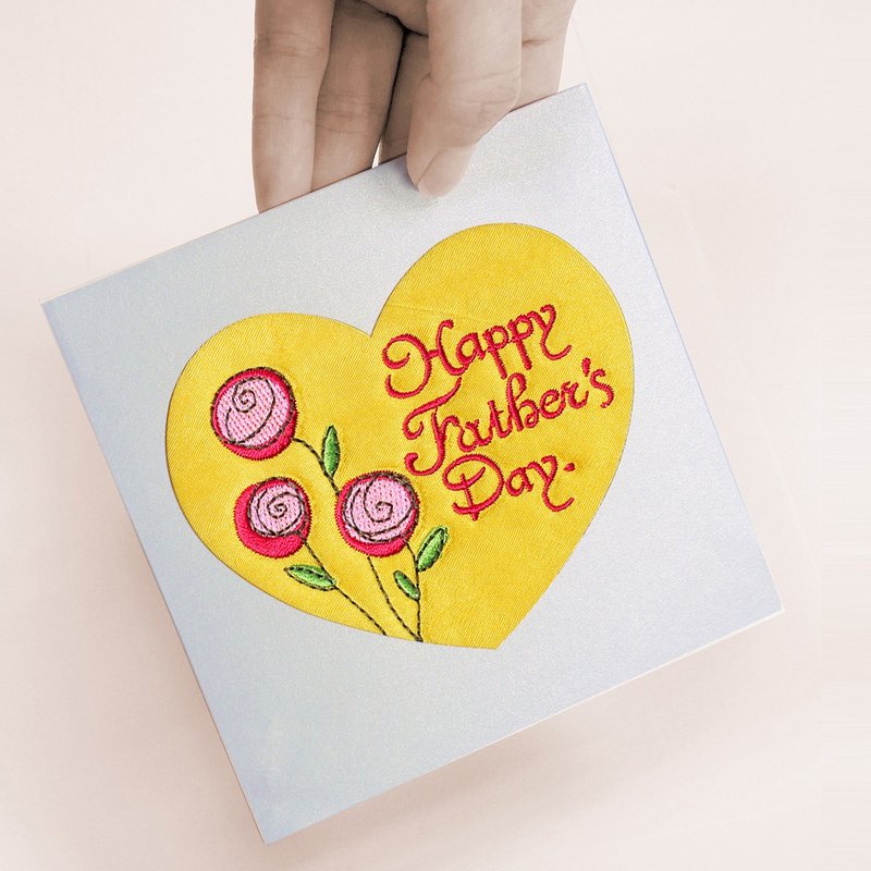 【刺繡卡片】父/母親節系列 (共三款) - 卡片/明信片 - 繡線 