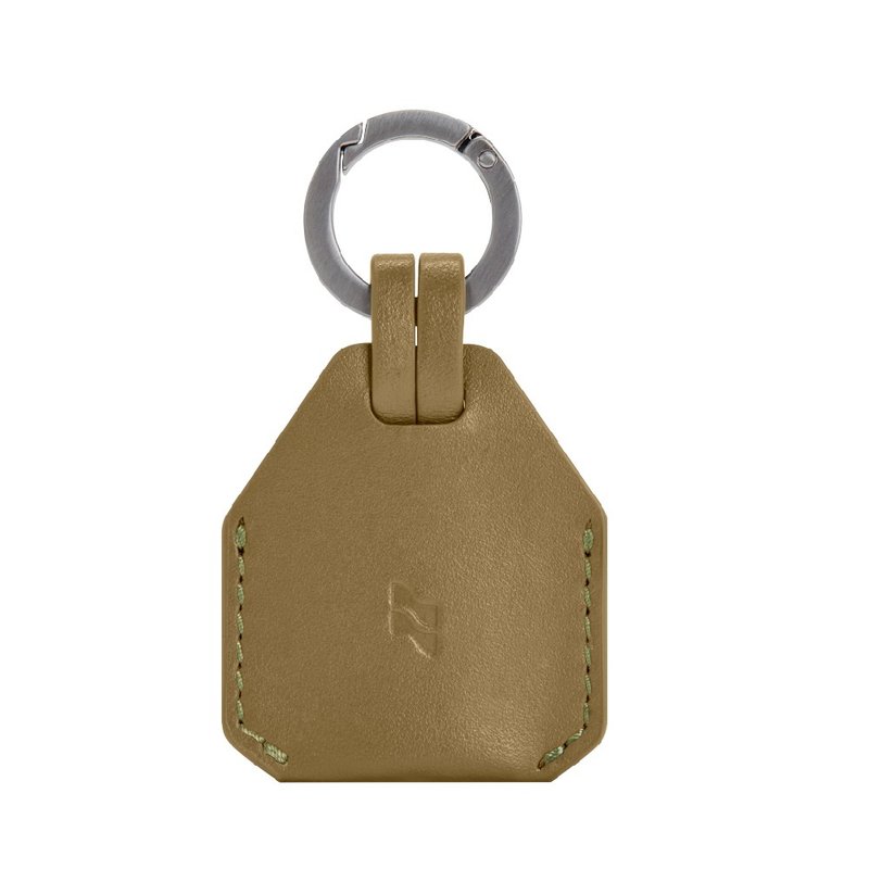 【LOJEL】AIR TAG pendant-olive green - Keychains - Genuine Leather Green