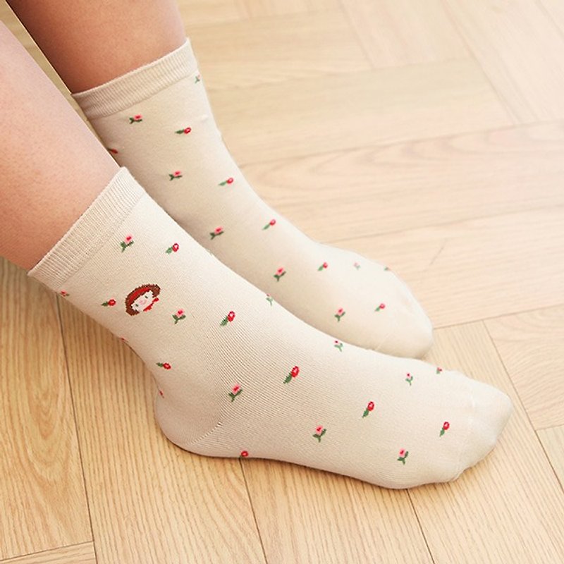 Girls' Tube Socks 07. Camel Jenny - Socks - Cotton & Hemp Khaki