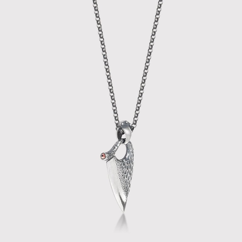 海姆達爾，925 純銀與紫水晶，紫色水晶墜飾 - 項鍊 - 純銀 紫色