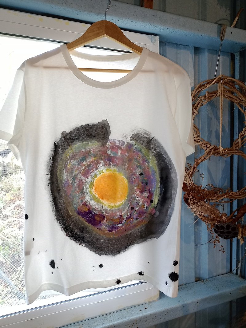 [Yuling Hui] Pure hand-painted organic cotton short-sleeved top I Unisex - Women's Tops - Cotton & Hemp 