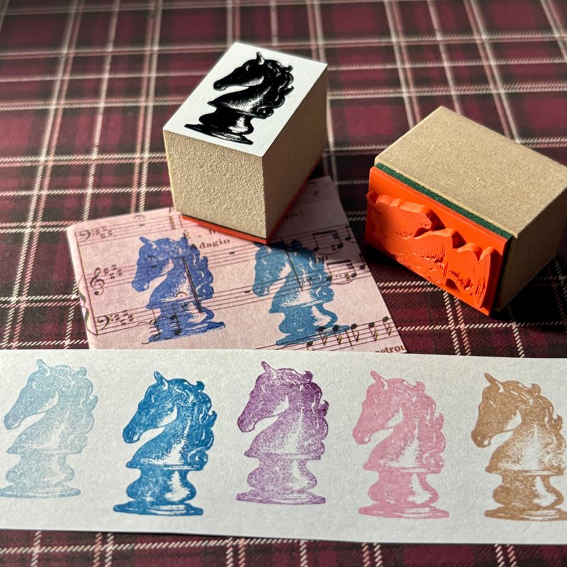 Stamp-Chess(Knight)- - Stamps & Stamp Pads - Wood Khaki