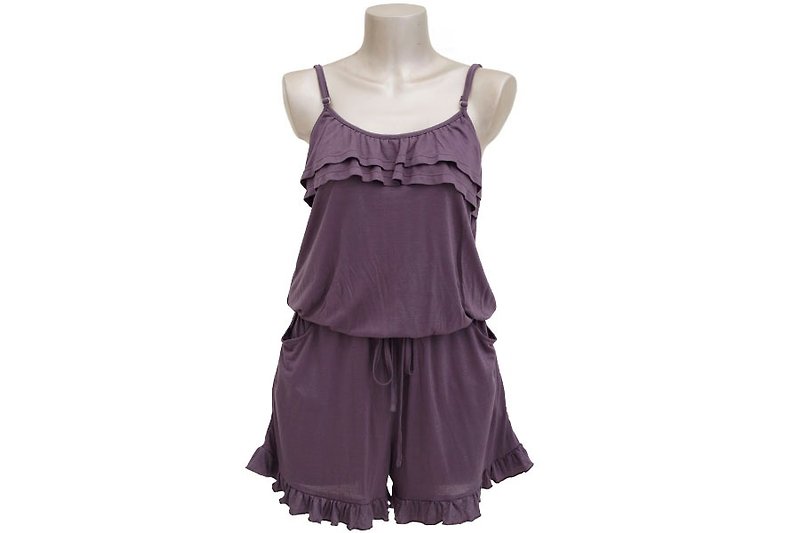 Adult cute camisole ruffle all-in-one <charcoal> - Women's Pants - Other Materials Brown