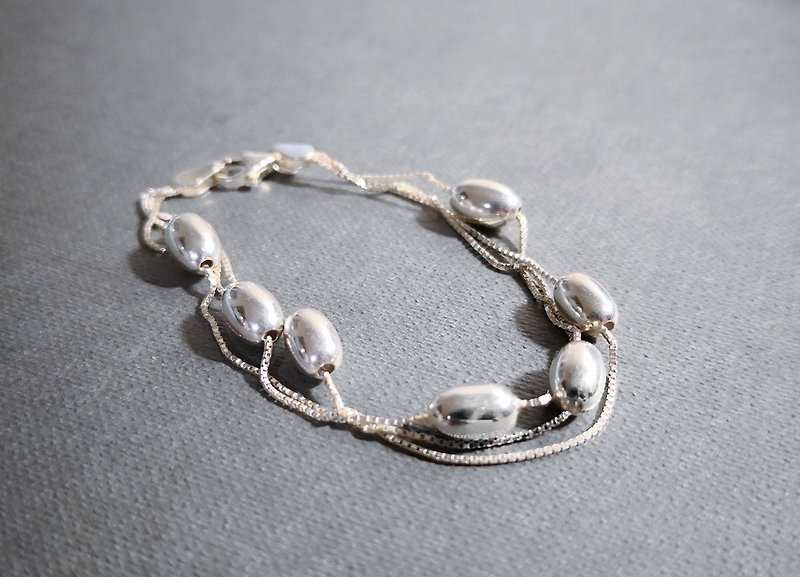 Simple beanie sterling silver bracelet - Bracelets - Other Metals Silver