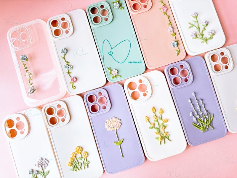 Little Fresh* Handmade Clay Lavender iPhone Case (iPhone 14 pro max) - เคส/ซองมือถือ - ดินเหนียว 