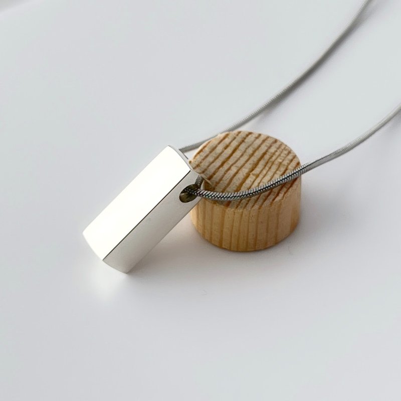 925 Sterling Silver Bar Pendant - Designed in Italy - 項鍊 - 純銀 銀色