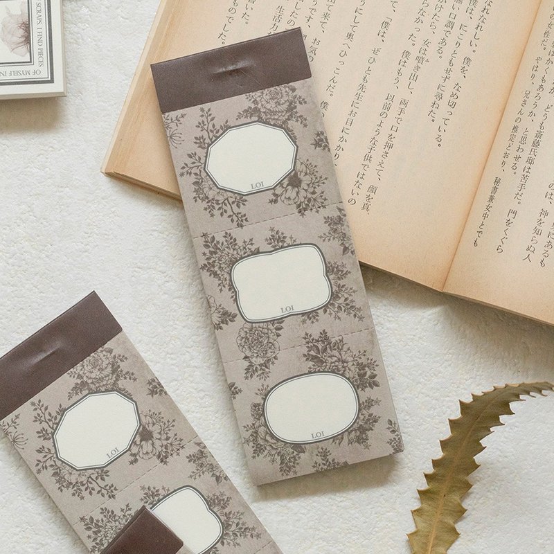 Blooming Aura - 三連拍 玫瑰牆紙 便箋本 - 便條紙/便利貼 - 紙 咖啡色