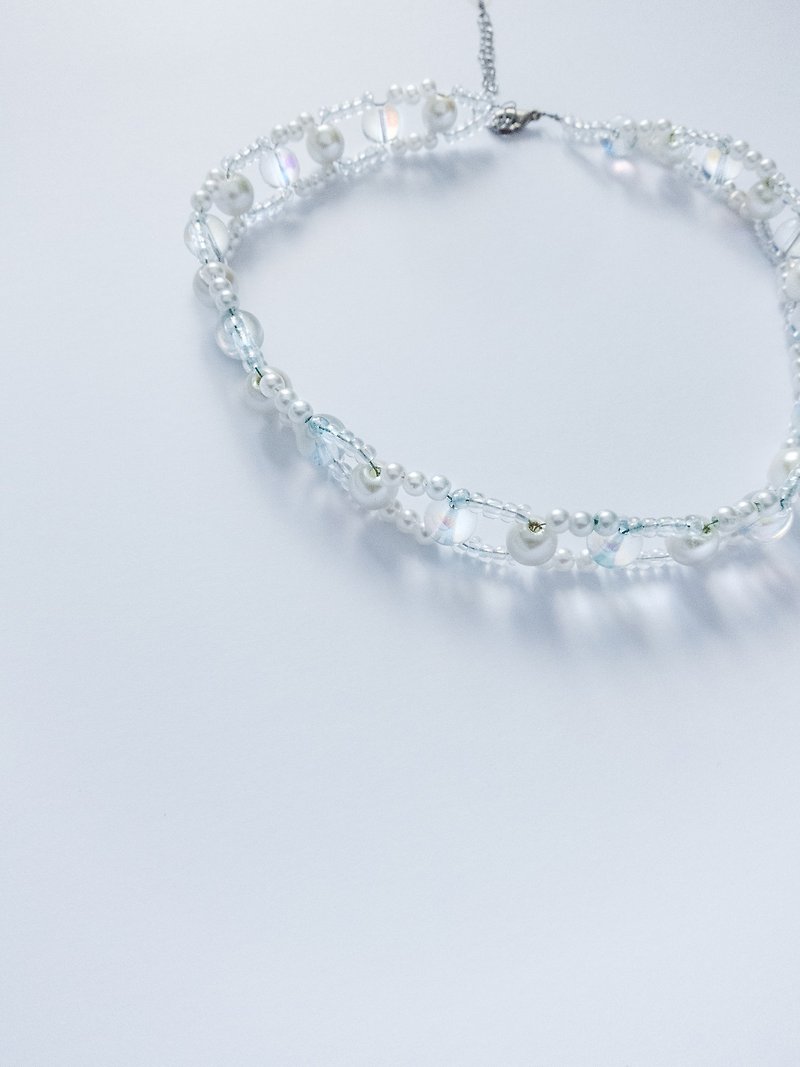 Victorian Shell Beads Glazed Bead Choker Choker Choker - Collar Necklaces - Shell White