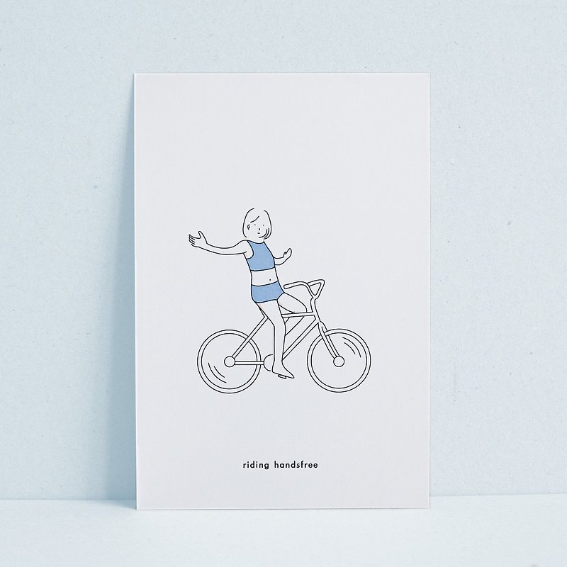 Dear, Summertime The Postcard - Riding handsfree - Cards & Postcards - Paper White