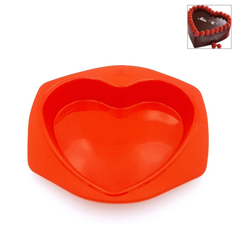 Dr. Cook 矽膠心形烘焙蛋糕模焗盤 - 廚具 - 矽膠 紅色