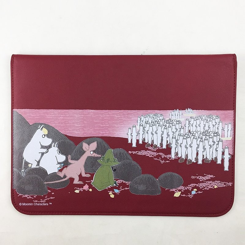 Moomin 噜噜 米 Genuine authorized -3C protective holster (wine red) [yoyo] 35 * 25.5cm - Tablet & Laptop Cases - Genuine Leather Red