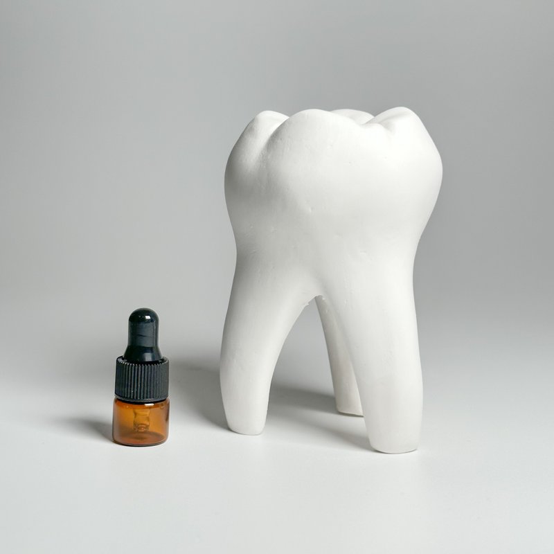 Dental diffuser stone comes with 1ml essential oil/lavender/lemon/sweet orange scent - น้ำหอม - วัสดุอื่นๆ ขาว