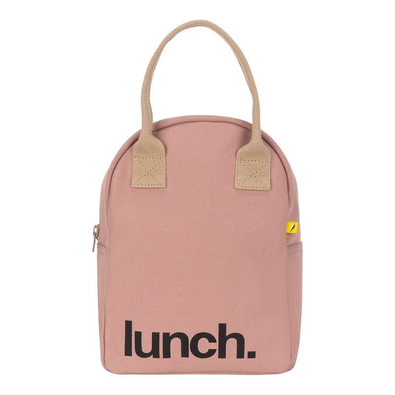 Canadian Fluf Organic Cotton Lunch Zip Bag - Cream Powder - Handbags & Totes - Cotton & Hemp Pink