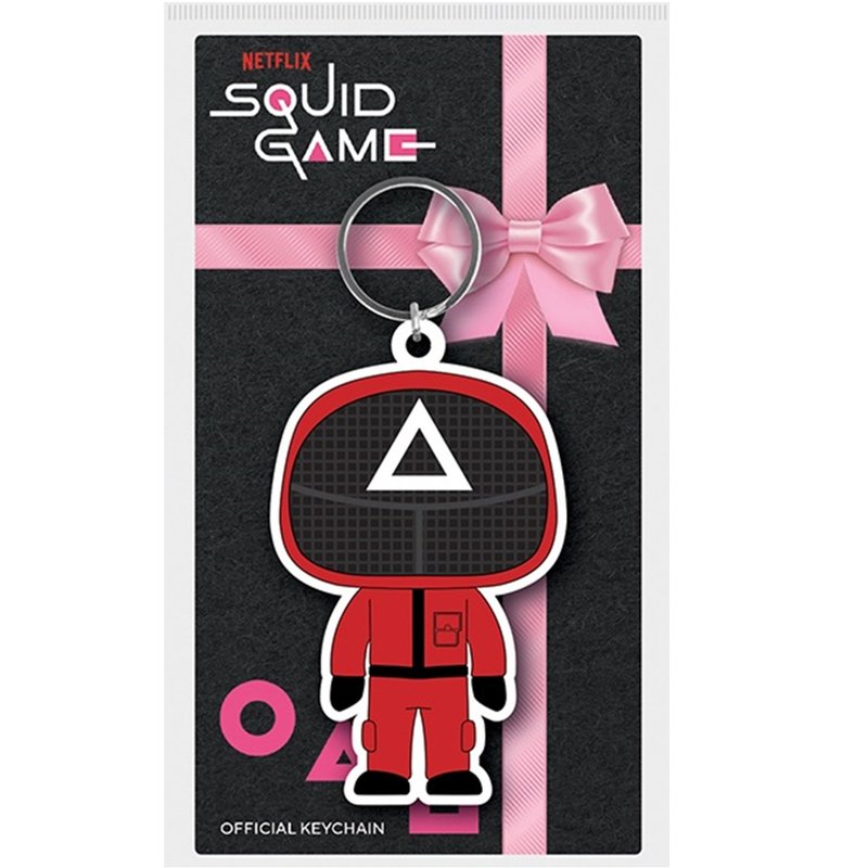 【魷魚遊戲】Squid Game 三角紅衣人橡膠鑰匙圈 - 鑰匙圈/鑰匙包 - 橡膠 多色
