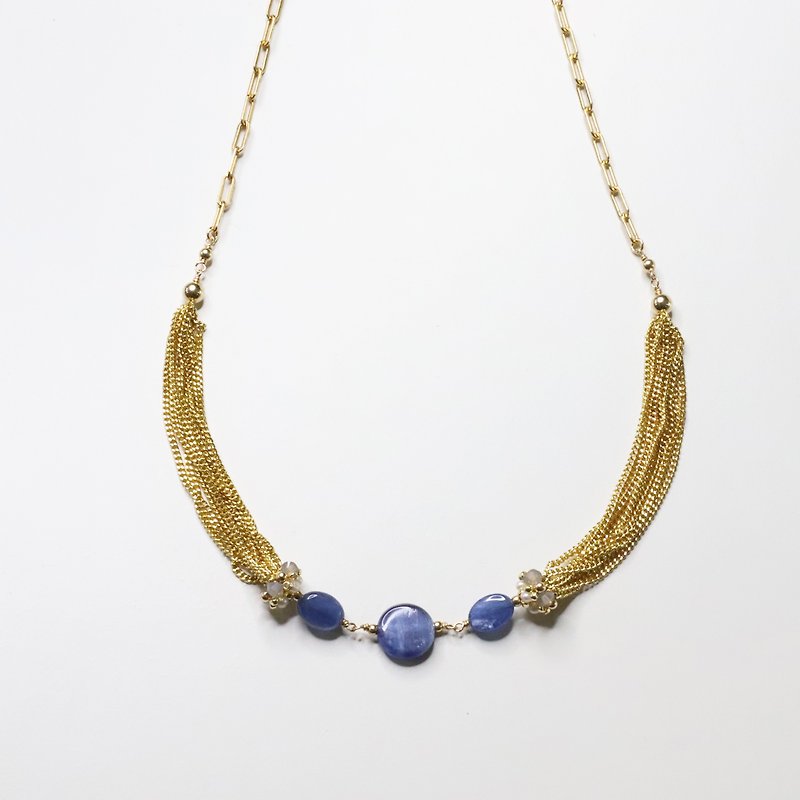 半寶石 項鍊 藍色 - 美好年代藍晶石項鍊 Belle Époque Necklace / 14kgf