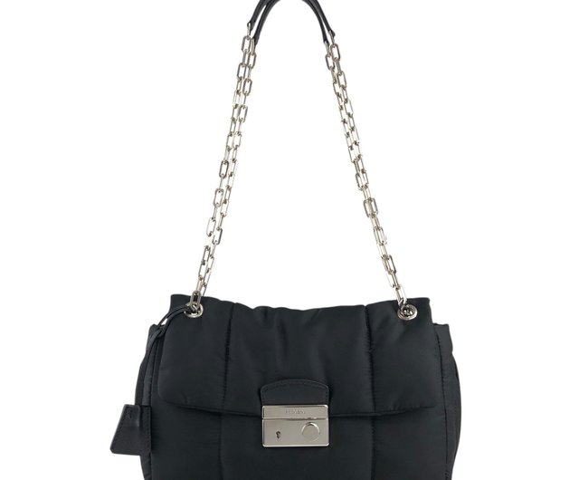 PRADA ビンテージ　ブラックナイロンバッグ 日本直送 名牌中古包 】PRADA プラダ ショルダーバッグ ブラック