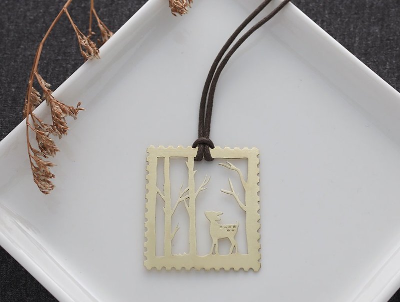 ni.kou Bronze Engraved Stamp Animal Bookmark Series - Forest Fawn - Bookmarks - Other Metals 