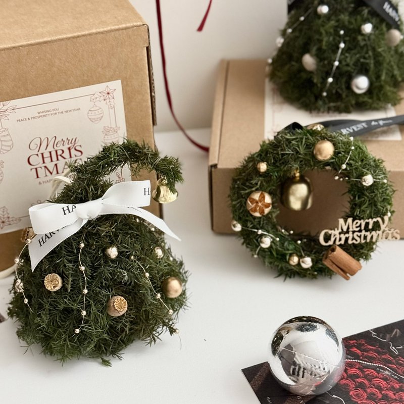 HARVEST 360度 聖誕掛飾 | 車掛飾 手把掛飾  聖誕節禮物交換禮物 - 乾燥花/永生花 - 植物．花 綠色