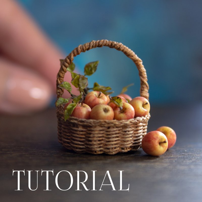 TUTORIAL Miniature polymer clay apple | Digital product | PDF + video - 線上教學/教學影片 - 其他材質 
