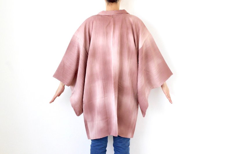 Japanese silk kimono, EXCELLENT VINTAGE, kimono jacket /3825 - ジャケット - シルク・絹 ピンク