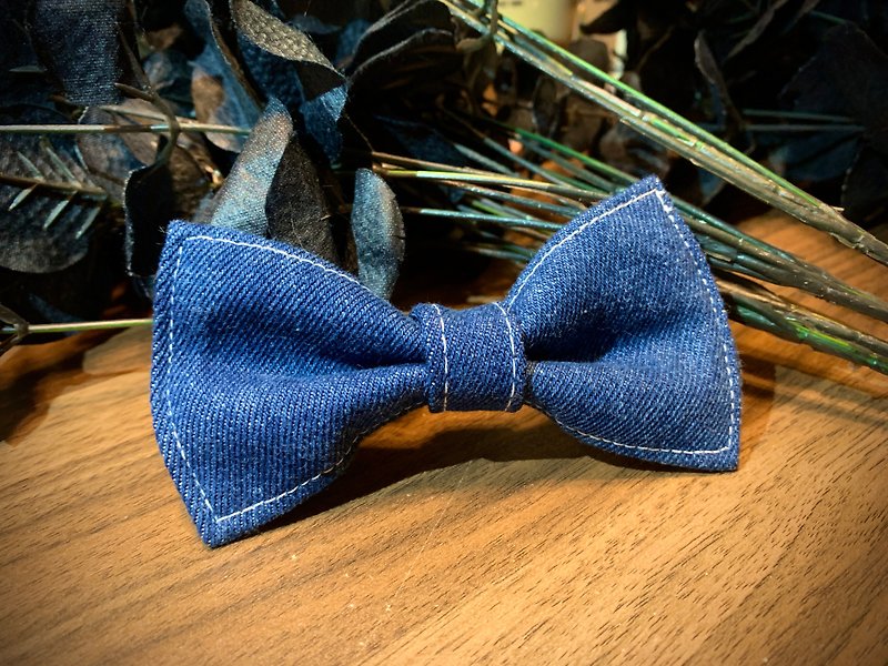 棉．麻 領結/領巾 藍色 - 手做領結∣紳士∣文青∣約會配件