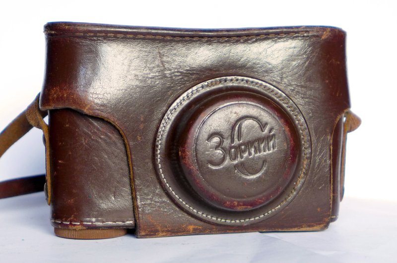 Zorki-C S genuine hard leather case bag strap for rangefinder camera KMZ USSR - กล้อง - หนังแท้ สีนำ้ตาล