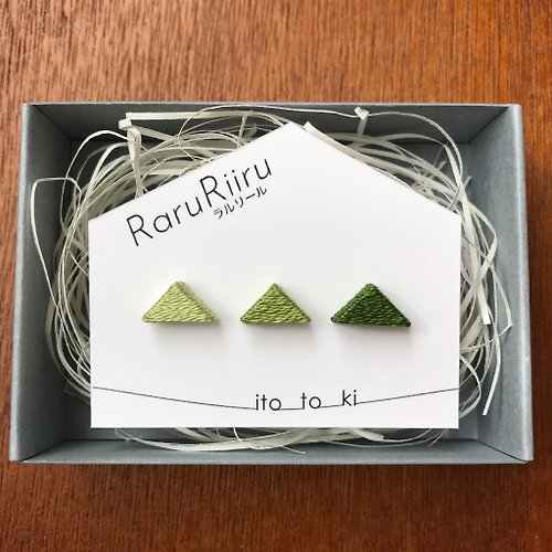 raruriiru-japan 三角 棉線  柏木 綠色 抹茶色 漸變美麗