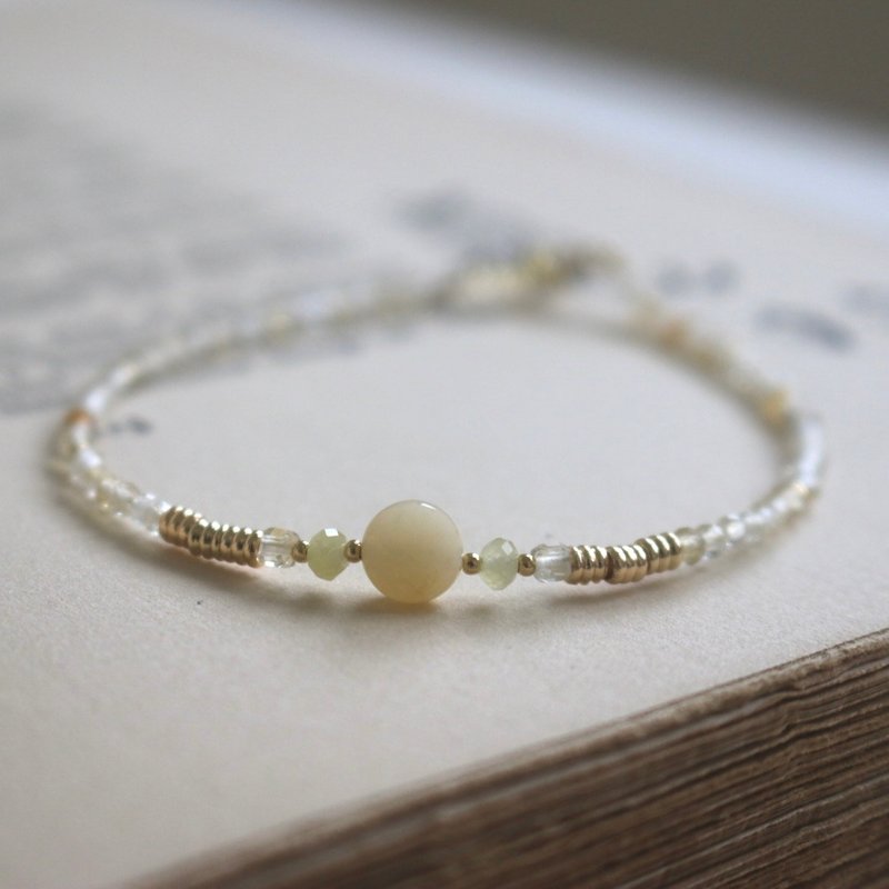 手鍊 11月誕生石 黃水晶 瑪瑙 - 出遊去 - - 手鍊/手環 - 寶石 黃色