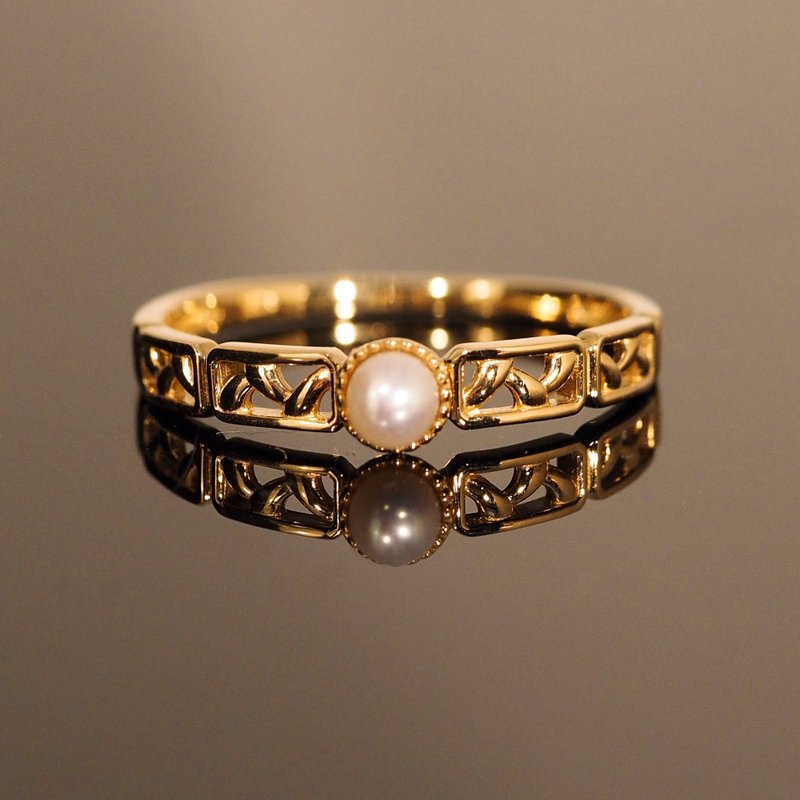 18K金珍珠小米戒指 18K Gold Pearl Millet Ring - 戒指 - 貴金屬 