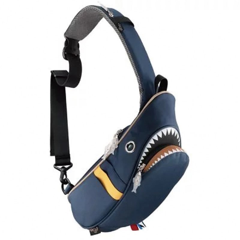 Other Materials Messenger Bags & Sling Bags Blue - Morn Creations Genuine Shark Shoulder Bag-Dark Blue (SK-229-DB)