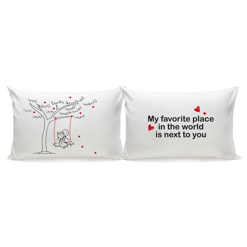 Next To You Boy Meets Girl couple pillowcase by Human Touch+Pillows - Pillows & Cushions - Cotton & Hemp White