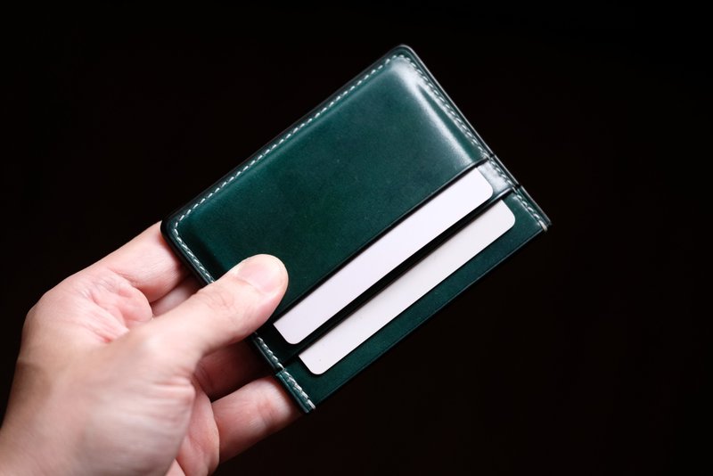 MILDY HANDS - Card Wallet D01 馬臀皮 Horween shell cordovan - 皮夾/長短夾/錢包 - 真皮 黑色