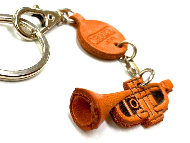 Trumpet Leather  Small Keychains VANCA CRAFT-Collectible keyring Made in Japan - ที่ห้อยกุญแจ - หนังแท้ สีนำ้ตาล