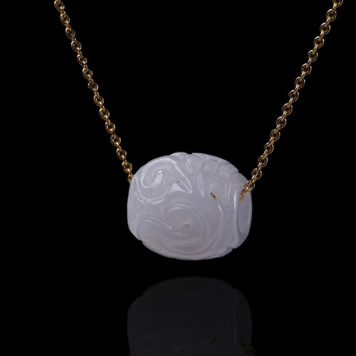瓔珞珠寶盒 E.L.Jewelry Box 【萬事亨通】冰種翡翠雕花路路通項鍊 | 天然緬甸玉翡翠A貨 |送禮
