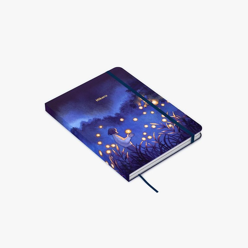 紙 筆記本/手帳 藍色 - Fireflies 客制 線裝式 二合一 無時效半年手賬筆記本