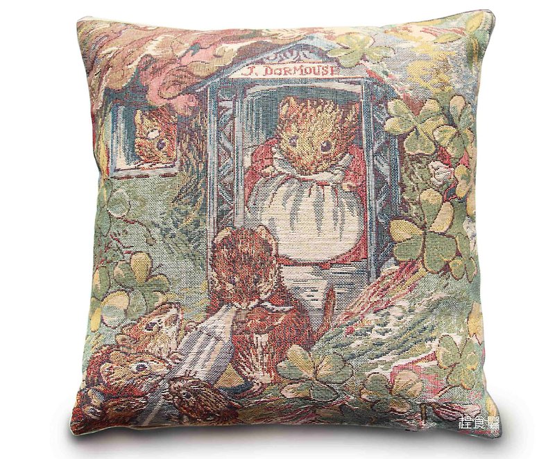 歐洲皇家緹花抱枕 針織限量2個 愛乾淨的點點鼠夫人彼得兔 正版 - 枕頭/抱枕 - 棉．麻 