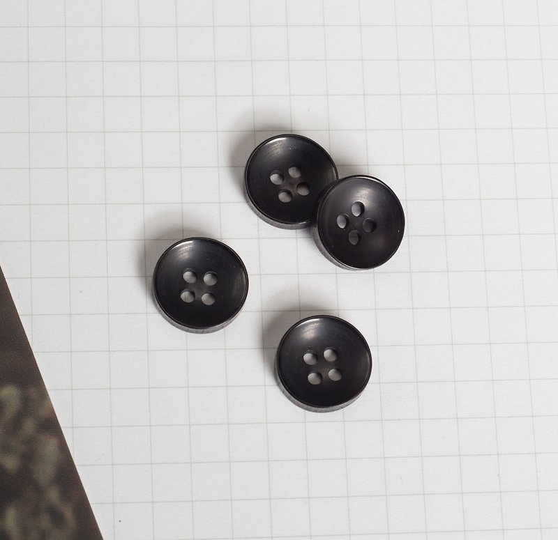 Button black basic small buttons (5 into) - ชิ้นส่วน/วัสดุอุปกรณ์ - โลหะ สีดำ