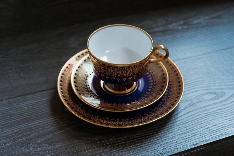 【Lichte Porzellan鈷藍咖啡杯盤與點心盤三件組ーC款】 - 茶壺/茶杯/茶具 - 瓷 藍色
