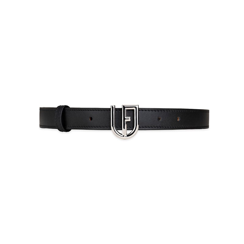Shield Belt Full Grain Matte Calfskin Elegant Commuter - Belts - Genuine Leather Black