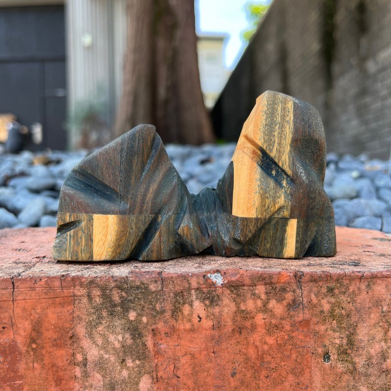 心山系列　殷時靜篤　山形擺件　綠檀擺件　家飾擺件　雕刻件 - 擺飾/家飾品 - 木頭 綠色