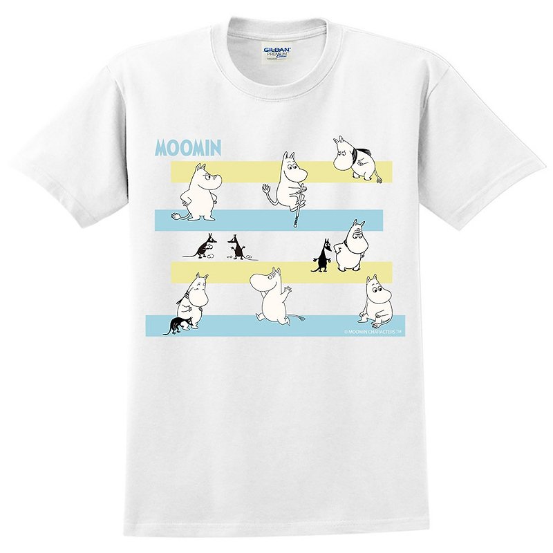 棉．麻 女 T 恤 藍色 - MOOMIN授權-短袖T桖 嚕嚕米 Moomin撐竿跳(2色)