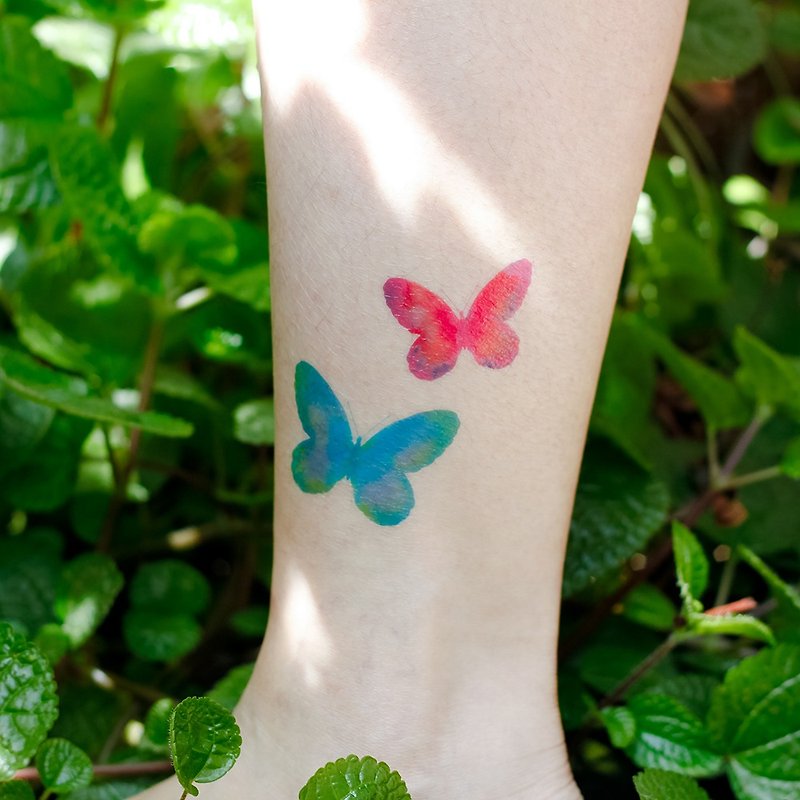 Surprise Tattoos - Butterfly Temporary Tattoo - Temporary Tattoos - Paper Multicolor