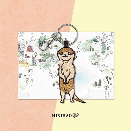 Hi你好創意設計 雙面刺繡鑰匙圈-狐獴